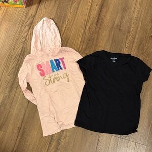 Cat & Jack Pink Hoodie and Black Tee Set